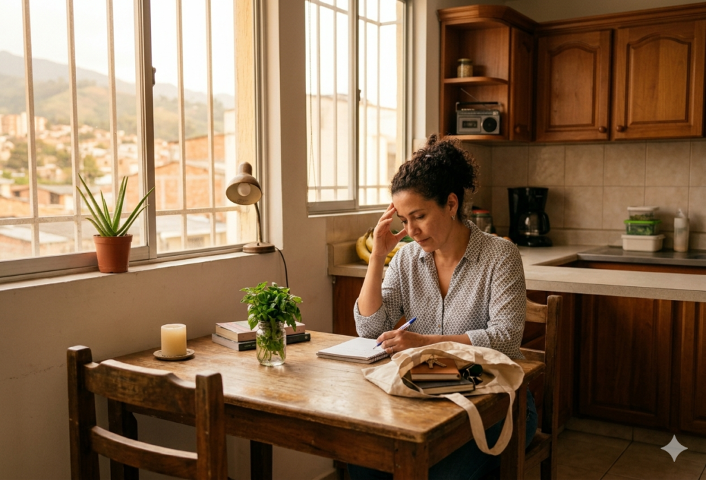 Cómo ordenar la tarde para que la noche no sea un caos en casa en un hogar colombiano, con cocina o comedor sencillo y luz natural